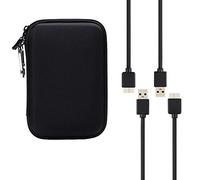 Portable Hard Drive Case with 2 USB 3.0 Charger Cable, SourceTon External Hard Drive Portable Carrying Case and A-Male to Micro-B Charger Cable- 3 Feet