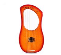 Portable Harp 7-String Lyre Harp Ancient Style Lyres Wood String Instrument With Carry Bag String Set Tuning Wrench 2pcs Picks