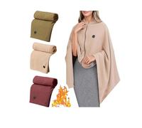 Portable Heated Blanket Shawl Wrap for Women,Heated Warming Shawl Poncho Cape,USB Rechargeable Electric Heating Blanket,with 3 Levels,Rapid Warm Wearable Electric Shaw l,for Winter Indoor & Outdoor