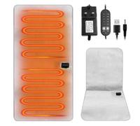 Portable Heated Chair Pad, Electric Heat Pad USB AC/DC with 5 Temperatures Levels, Imitation Rabbit Fur Heated Chair Cover with Backrest for Offices, Playrooms, Living Rooms, Stadiums