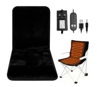 Portable Heated Chair Pad, Electric Heating Pad USB AC/DC | with 5 Temperatures Levels, Imitation Rabbit Fur Heated Chair Cover with Backrest for Offices, Playrooms, Stadiums