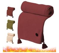 Portable Heated Shawl Cordless, Made of Soft Fabric with 15 Second Fast Heating and 3-Speed Temperature Adjustment Suitable for Cold Weather(Red)