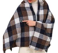 Portable Heated Shawl - Electric Coat with Pocket and Scottish Print, Wire-Free Washable Thermal Shawl with Temperature Levels | For Women, Moms, Home, Outdoor, Camping,