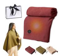 Portable Heated Shawl, Portable Heated Shawl Cordless, Heateds Shawls Wraps for Women, 15s Fast Heating Wearable, 3 Heating Levels, Soft Zipper Electric Heateds Blanket for Office (A, Standard)