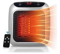 Portable Heater, 800W Ceramic Plug in Heater, Space Electric Fan Heater with Remote Control, 12H Timer, LED Display, 2 Heat Setting