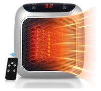 Portable Heater, 800W Ceramic Plug in Heater, Space Electric Fan Heater with Remote Control, 12H Timer, LED Display, 2 Heat Setting