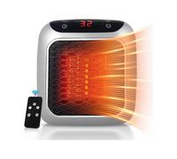 Portable Heater, 800W Ceramic Plug in Heater, Space Electric Fan Heater with Remote Control, 12H Timer, LED Display, 2 Heat Setting-Sa