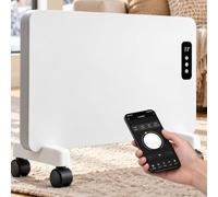 Portable Heater for Living Areas 600W to 1500W with Four Caster Wheels 800W | Wall Brackets Provide Stable Placement when Floor Space is Limited while the Slim White Housing Blends into Modern Interiors