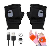 Portable Heating Gloves with Digital Display - Rechargeable 2000mAh Battery, Smart Thermostatic Fingerless Gloves for Typing, Writing & Outdoor Activities - Unisex Heated Gloves (Black, 1pcs)