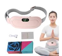 Portable Heating Pad - Heating Belt - Vibration Massage Heated Belt with Digital Display - Adjustable Abdominal Heating Belt with 4 Heat Levels, Cushion C