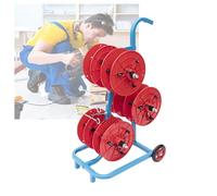Portable Heavy Duty Cable Reel Dispenser - Industrial Wire Mesh for Large Coils, Ideal for Construction Sites and Agricultural (Red)