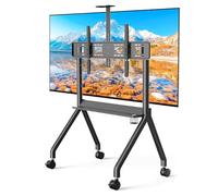 Portable Heavy Duty Floor TV Stand, 60-120inch Rolling TV Cart with 4 Lockable Wheels, Height Adjustable Mobile Stand for Smart Whiteboard, Max VESA 1200x600mm
