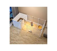 Portable Heavy-Duty Puppy Playpen With Door - Lightweight Indoor/Outdoor Dog Exercise Pen, Durable Plastic Pet Enclosure For Small To Large Dogs,One Color-White extended