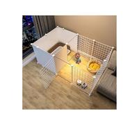 Portable Heavy-Duty Puppy Playpen With Door - Lightweight Indoor/Outdoor Dog Exercise Pen, Durable Plastic Pet Enclosure For Small To Large Dogs,One Color-White with toilet