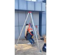 Portable Heavy-Duty Rescue Tripod for Confined Spaces Aluminum Emergency Tripod with Self-Locking Safety Device 1800 lb Winch for Well and Vertical Rescue Operations
