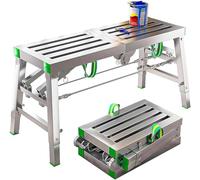 Portable Heavy Duty Scaffolding Ladder, Adjustable Height Multipurpose Welded Working Platform, Foldable Storage Bench Ladder, Maximum Load Capacity 400kg