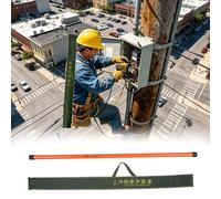 Portable Height Measuring Rod for Lineman, High Voltage Insulated Telescoping Surveying Stick 10 20 25 30 35 36 50 ft, Epoxy Tower Ruler Dual Sided Scale(15 m/49.2 ft)
