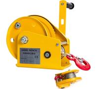 Portable High-Performance Hand Crank Winch with 30m Steel Cable & Alloy Hook 1800 lbs/800 kg Boat Trailer Winch Two-Way Ratchet 4:1 Gear Ratio & Efficient.