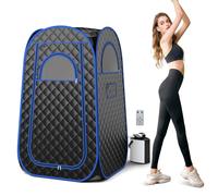 Portable Home Sauna Full Body Steam Sauna Tent With 3L Steam Generator Gymax Black One Size