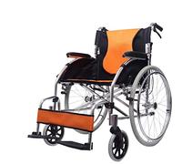 Portable Home Transport Wheelchair for Elderly, Foldable Lightweight Manual Self-Propelled Portable Ultralight Medical Travel Wheelchair with Flip-up Backrest a