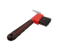 Portable Hoofpick - Anti-Slip Rubber Handle, Durable Hoof Brush | 8.5cm Compact Cleaner with Ergonomic Shape, Stable Iron Pick for Donkeys, Livestock, Stables, Farrier Work, Riding Prep Grooming Tool