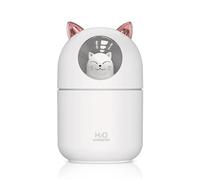 Portable Humidifier, Cat Shaped Car Aroma Diffuser 300ml - USB Desktop Humidifier with Night Light for Office, Car, Room, Silent