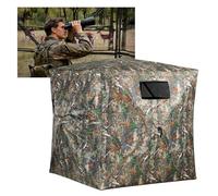 Portable Hunting Blind, 270-Degree See Through Pop-Up Ground Blind, 2-3 Person Camouflage Concealed Hunting Tent for Deer and Turkey Hunting (Camouflage)