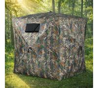 Portable Hunting Blind, 270-Degree See Through Pop-Up Ground Blind, 2-3 Person Camouflage Concealed Tent, Unobstructed View, for Deer and Turkey Hunting Camouflage