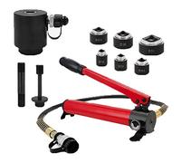 Portable Hydraulic Flange Spreader Splitter, Manual Hydraulic Knockout Punch Kit 10 Ton With Carrying Case 6 Dies 16mm To 51mm For Wire Pipeline Signal Lamp