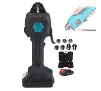Portable Hydraulic Wire Crimper, 0.5-50mm² Electric Crimping Pliers with 7 Molds, Fast 1.5s Crimping, Rechargeable with Storage Box, Includes 1/2 Batteries