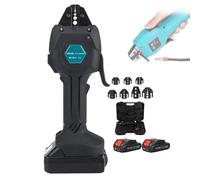 Portable Hydraulic Wire Crimper, 0.5-50mm² Electric Crimping Pliers with 7 Molds, Fast 1.5s Crimping, Rechargeable with Storage Box, Includes 1/2 Batteries