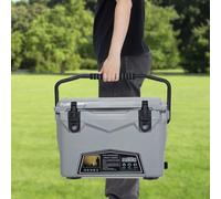 Portable Ice Cooler, Portable Ice Chest with 35 QT Capacity, Insulated Cooler Box with Drain Outlet, Sturdy Handle, Silicone Sealing Ring, Easy-Open Lid Design for Outdoor Camping, Picnic & Festivals