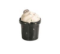 Portable Ice Cream Shapes Ashtray with Lid Funnel Design Ashtrays Ceramic Cigarette Ashtray for Indoor or Outdoor Use Desktop Decoration Home Decor(Black)