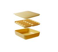Portable Ice Cube Maker, Long Stick Ice Tray, Silicone ICES Cube Mold with Lid and Storage Container, Leakproof Easy Release ICES Maker for Water Bottles (Yellow)