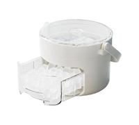 Portable Ice Cube Maker with 2 Compartments for Bar Use - Compact Freestanding Table Machine for Quick Ice Cube Production for Indoor Kitchen (F, 17.5 x 14 x 17.5 cm)