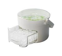 Portable Ice Cube Maker with 2 Compartments for Bar Use - Compact Freestanding Table Machine for Quick Ice Cube Production for Indoor Kitchen (E, 17.5 x 14 x 17.5 cm)