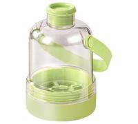Portable Ice Cube Water Bottle, Green 2 in 1 Touch Free Ice Maker with Silicone Handle, Food Safe PP PET and Silicone Material, 3.7 x 5.9 in / 9.4 x 15 cm, Leak Proof Seal, for Camping, Office, Summer