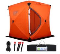 Portable Ice Fishing Shelter with Ilated Walls, Waterproof and Windproof Winter Tent, Easy to Set Up Thermal Fishing Hut for 1-2 People, Convenient Carrying Design