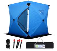 Portable Ice Fishing Shelter with Ilated Walls, Waterproof and Windproof Winter Tent, Easy to Set Up Thermal Fishing Hut for 1-2 People, Convenient Carrying Design