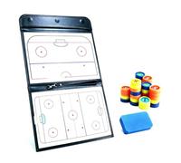Portable Ice Hockey Tactics Board PU Foldable with Pen for Coaches Dads | Pu Leather, Metal Buckle Resists Wear, Colorful Folding Pages Cover Half-court and Full-court Plays