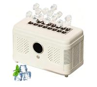 Portable Ice Maker, 150W Countertop Machine Producing 16 Cubes in 15 Mins, Low Noise, Compact Design for Home, Office, Parties, Camping, Travel (white 16)