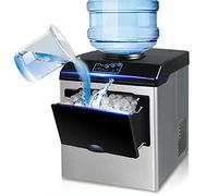 Portable Ice Maker - Compact Countertop Design, 1.5Kg Capacity, 25Kg/24H Production, Bottled Water + Manual Refill Options, Bullet Ice Sizes