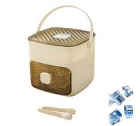 Portable Ice Maker - Compact Countertop Machine with Ice Bin and Storage Drawer, One-Touch Operation for Home, Office and Outdoor Use