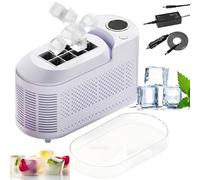 Portable Ice Maker - Compact Desktop Machine, Makes 8 Ice Cubes in 10-15 Minutes, Dual Power Modes for Parties, Office, and Car Use