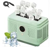 Portable Ice Maker Machine, Compact Desktop Ice Maker with 12 Cubes in 10-15 Mins, Ideal for Home, Office, Camping, RV, and Travel