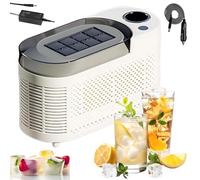 Portable Ice Maker Machine, Desktop Small Ice Maker, 8 Cubes in 10-15 Mins, Two Charging Modes, for Family Gatherings, Office, Car Use white
