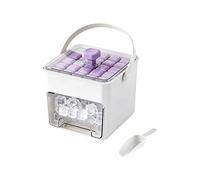 Portable Ice Maker Machine, Ice Cube Tray with Lid and Storage, 48-Cube Double Layer ICES Maker Machine, Removal At The Touch of A Button, Freezer Tray for Home, Kitchen, Picnic, Daily Life