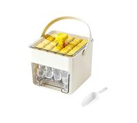 Portable Ice Maker Machine, Ice Cube Tray with Lid and Storage, 48-Cube Double Layer ICES Maker Machine, Removal At The Touch of A Button, Freezer Tray for Home, Kitchen, Picnic, Daily Life