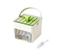 Portable Ice Maker Machine, Ice Cube Tray with Lid and Storage, 48-Cube Double Layer ICES Maker Machine, Removal At The Touch of A Button, Freezer Tray for Home, Kitchen, Picnic, Daily Life