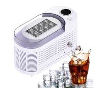 Portable Ice Maker Machine, Makes 8 Cubes in 10 Minutes, 2 Ice Modes (Hollow/Solid), Easy Removal, 12V DC/AC for Home, Office, Car, Hotel